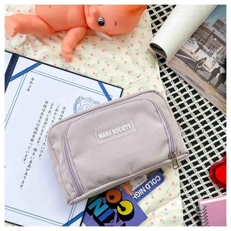 Small Freshs Net Bag Storage Bag Multifunctional Pencil Bag For Girls Purple  |  Desk Supplies Desk Supplies Black