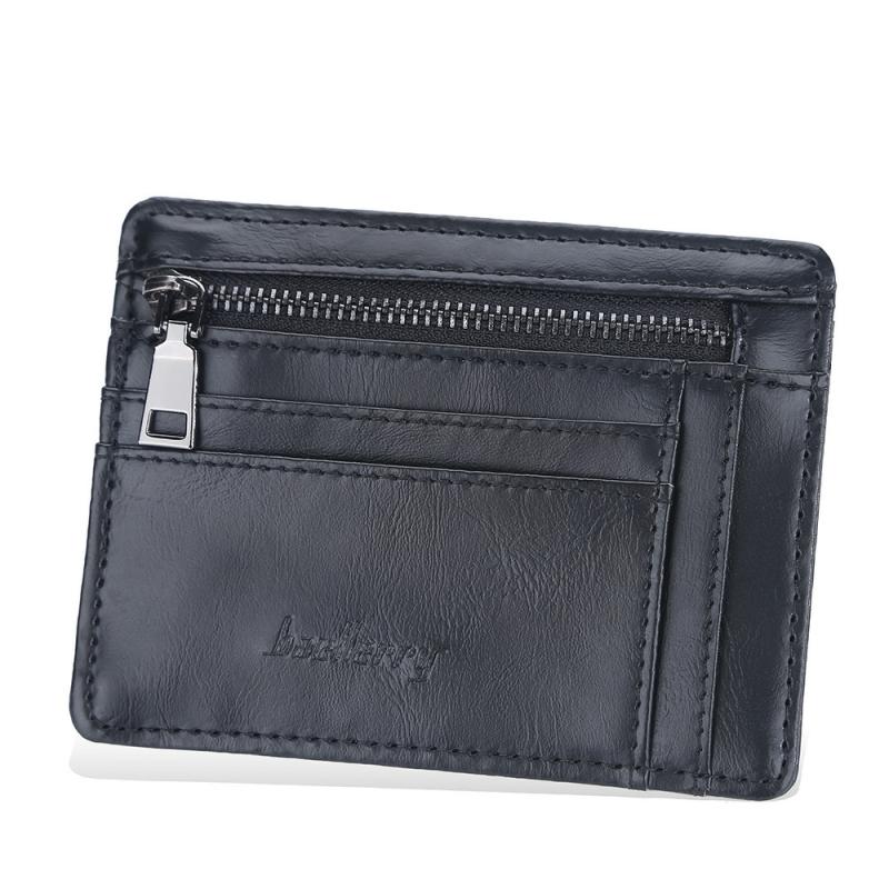 Small Thin Leather Business Card Holder Portable Lightweight Card Sleeve For Men Male Youth Black  |  Desk Supplies Desk Supplies Black