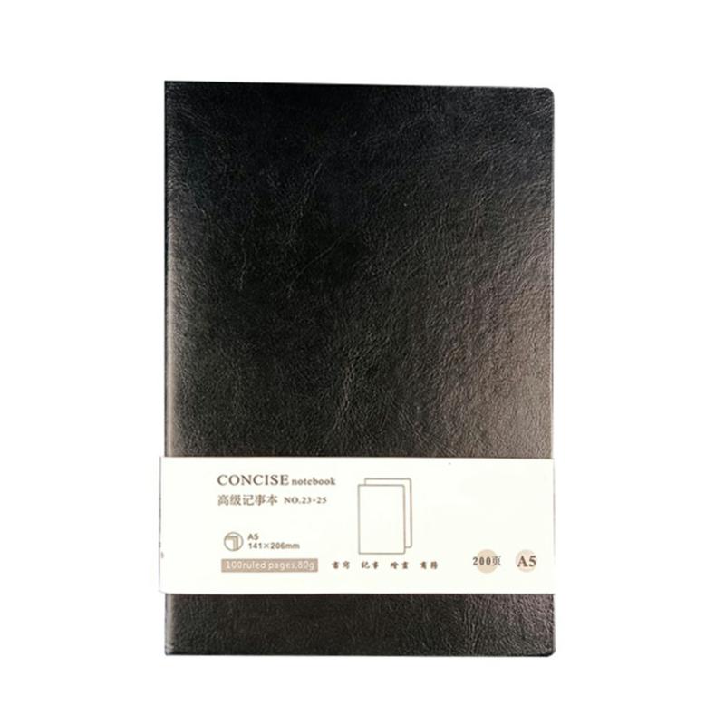 Soft Pu Leather Notebook With 100 Pages Portable Multipurpose Notebook For School Office Business Black  |  Writing Material Writing Material Black