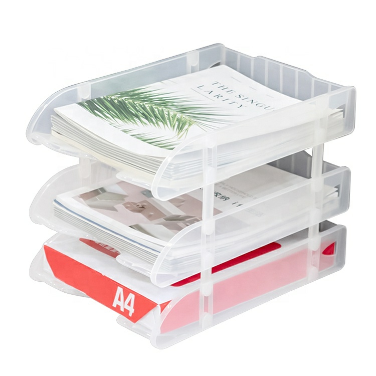 Stackable A4 Paper Plastic Desktop Magazine Document Storage Tray Office File Organizer  |  Files & Folders Files & Folders Files & Folders