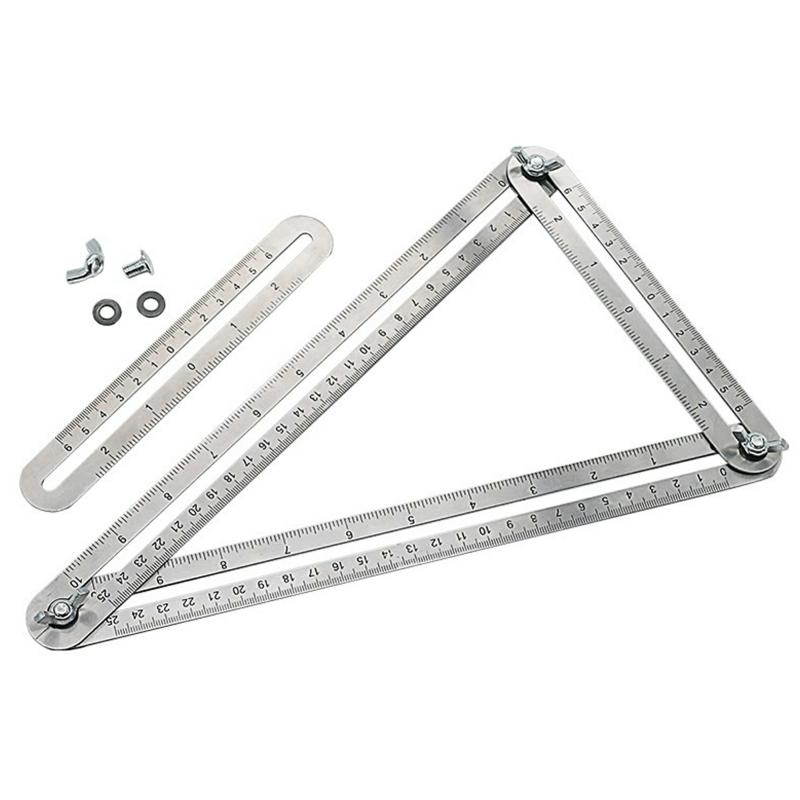 Stainless Steel Four-Sided Angle Ruler Durable Bricks Measuring Rulers For Tiles Laminate  |  Writing Instruments Writing Instruments Writing Instruments