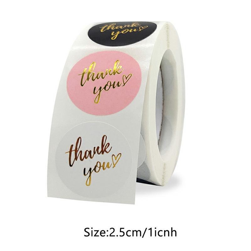 Sticker Color Bronzing Roll Round Sealing Sticker Thank You Crafts Gift Decoration Sticker Glassine Paper Copperplate 2.5Cm 1Inch  |  General Supplies General Supplies 2.5cm 1inch