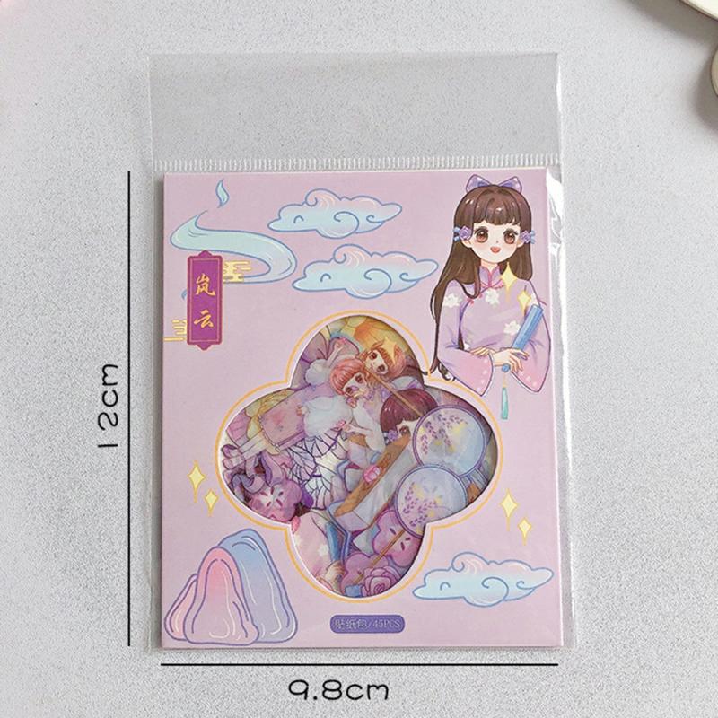 Sticker Scrapbooking Supplies Beautiful Adhesive Decorative Sticker Purple,Classical Girl  |  General Supplies General Supplies Blue