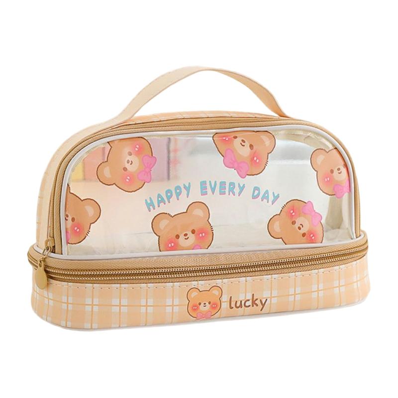 Students Large Capacity Pencil Case Cute Cartoon Transparent Pencil Bag  School Student Supplies No Stickers,The Bear  |  Desk Supplies Desk Supplies Bunny Rabbit