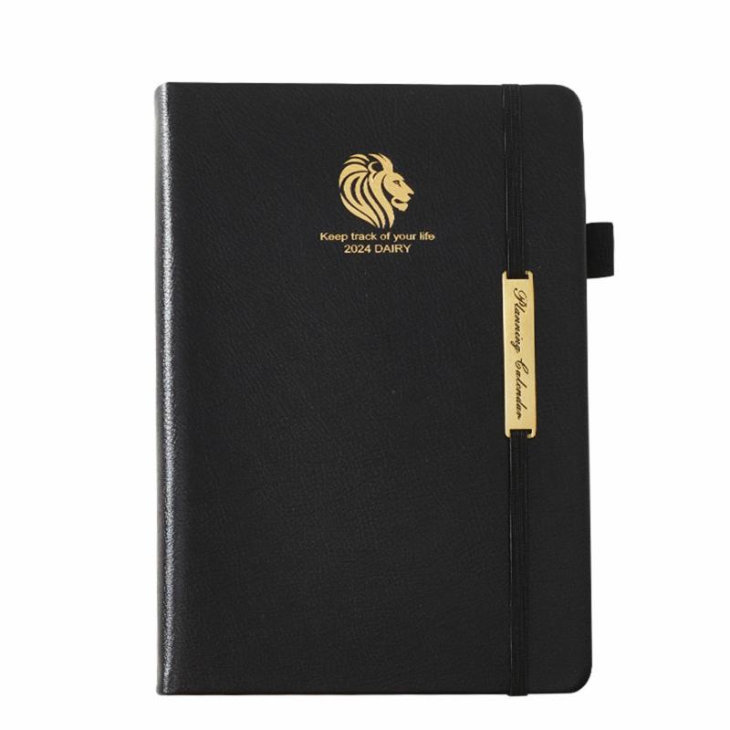 Stylish Leather Cover Planing Books Multipurpose Journal Books For Men Black  |  Writing Material Writing Material Black