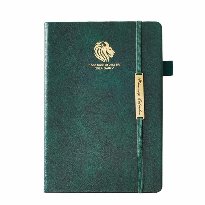 Stylish Leather Cover Planing Books Multipurpose Journal Books For Men Green  |  Writing Material Writing Material Black