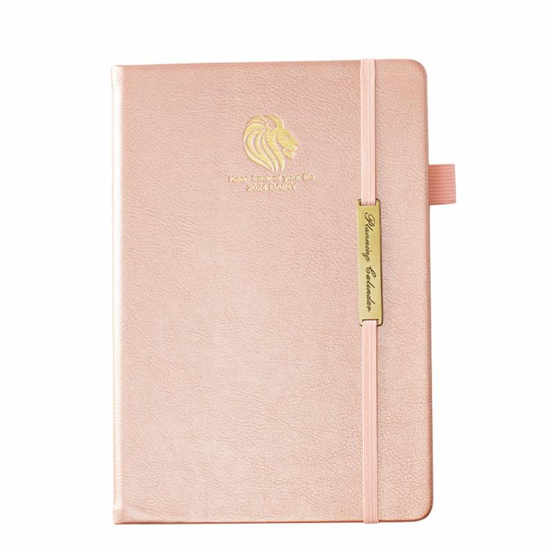 Stylish Leather Cover Planing Books Multipurpose Journal Books For Men Pink  |  Writing Material Writing Material Black