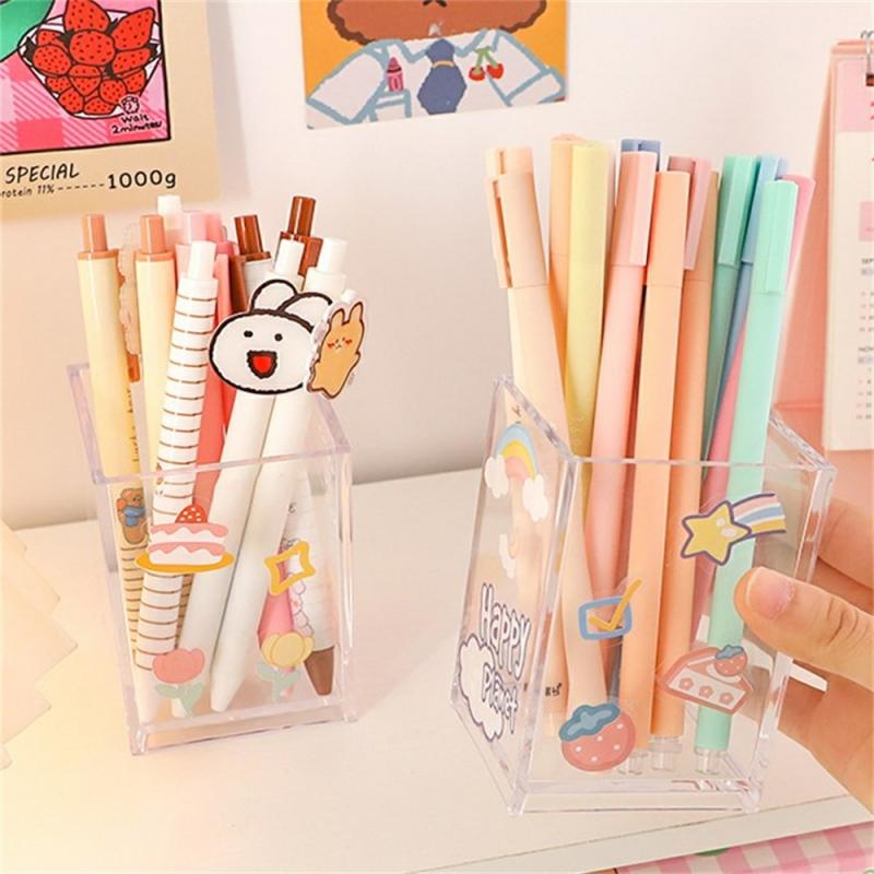 Transparent Acrylic Pen Holder Multipurpose Square Pencil Storage Case  |  Desk Supplies Desk Supplies Desk Supplies