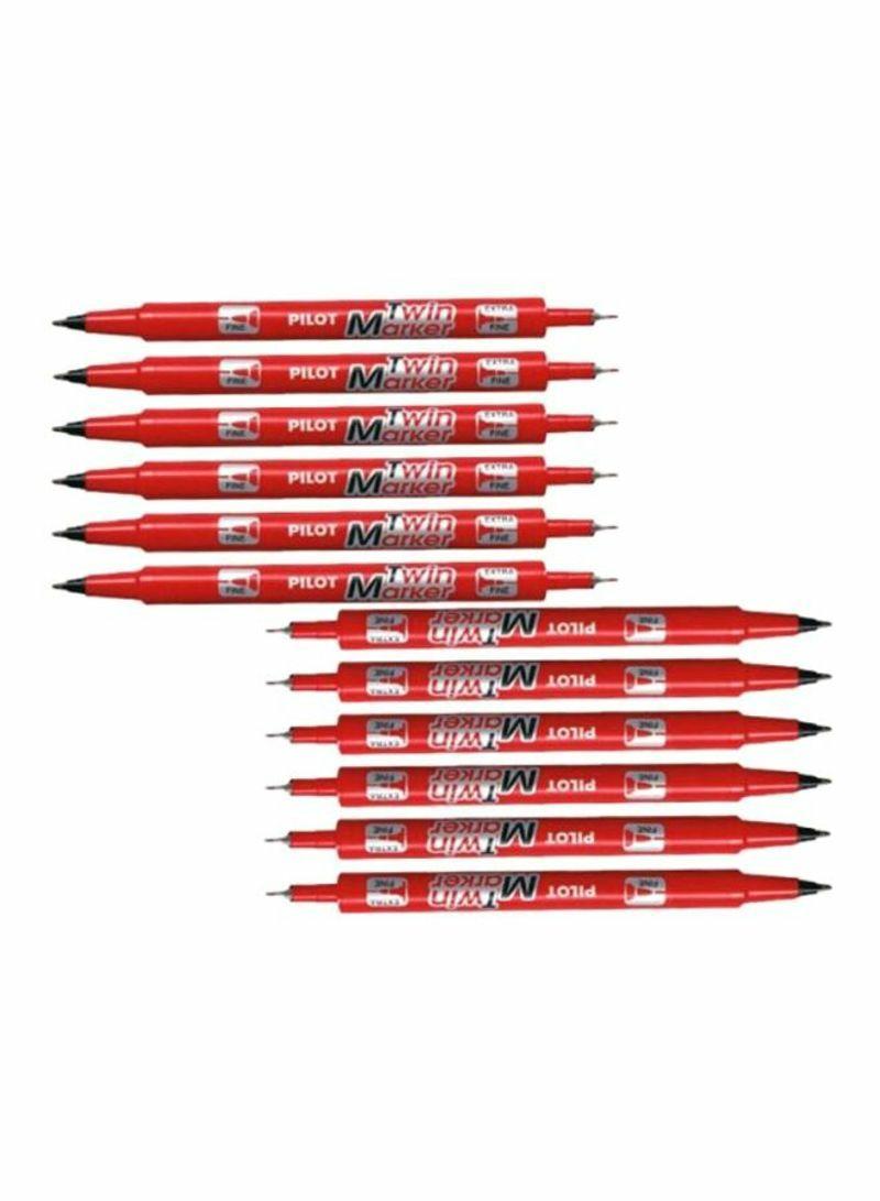 Twin Marker Red 12-Pieces  |  Writing Instruments Writing Instruments Writing Instruments