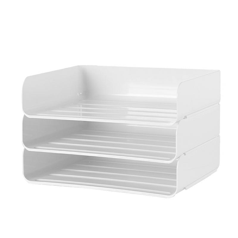 Unique Plastic Document Tray Cheap Stackable A4 Desktop Organizer 3 Layer File Tray For Office And Home  |  Files & Folders Files & Folders Files & Folders