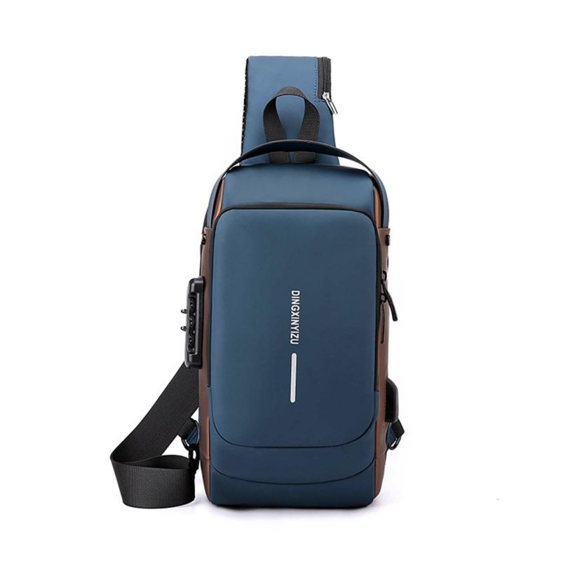 Usb Chest Bag Anti Theft Sports Sling Bag With Usb Charging Waterproof Crossover Bag For Sports Travel Blue And Gold  |  Art & Crafts Art & Crafts Art & Crafts