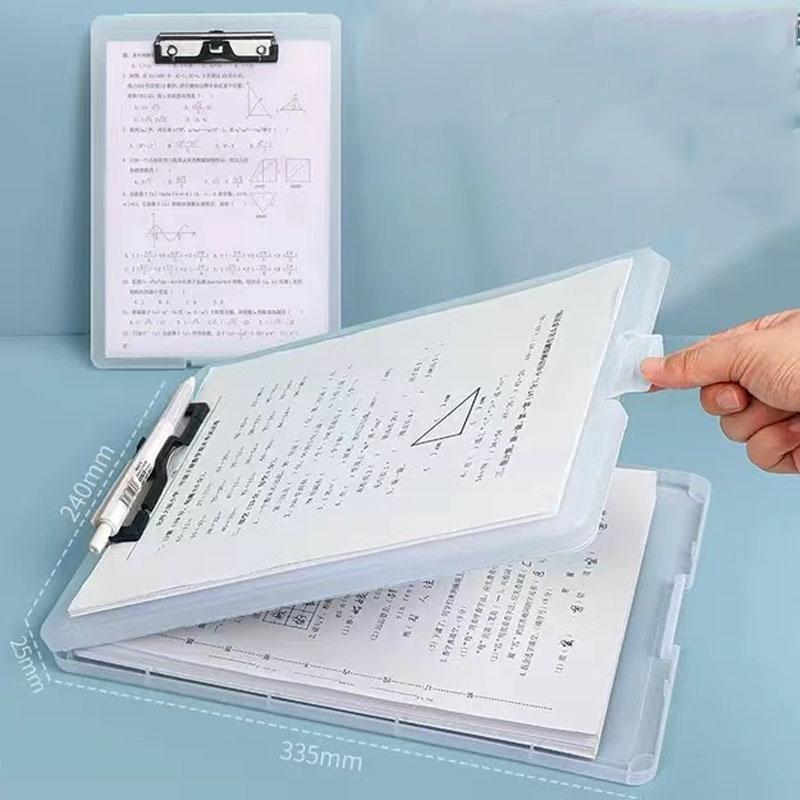 Waterproof File Clipboard Flip Folder Contract Student Writing Pad A4 Plastic Foldable Clipboard Storage Nursing Clipboard 33.5242.5Cm,Transparent  |  Files & Folders Files & Folders 33.5*24*2.5cm