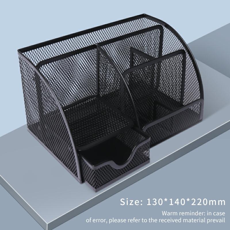 Wholesale Metal Mesh Desk Organizer 7 Storage Pen Holder Multi-Function File Tray 220140130 Mm,Cs-8005 Black  |  Files & Folders Files & Folders 220*140*130 mm