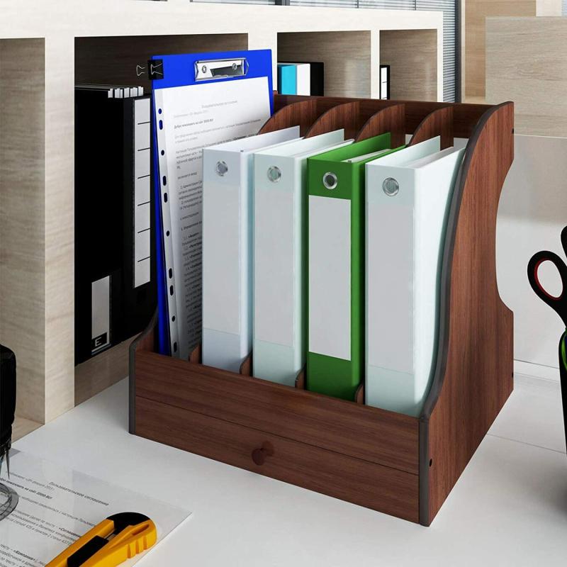 Wood Paper Organizer For Desk Folder Storage File Holder Document Storage Rack For Letter Tray & A4 Desk Sets Customized 100 Pcs  |  Files & Folders Files & Folders Files & Folders