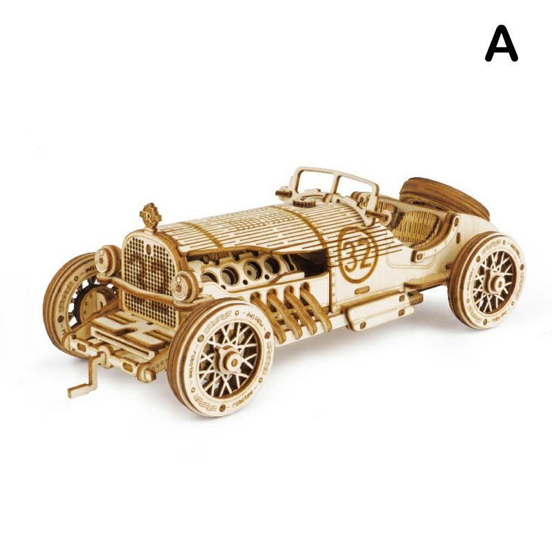 Wooden Mechanical Model Puzzle Car Model Diy Assembly Toys For Kids Boys Gifts A  |  Writing Material Writing Material A