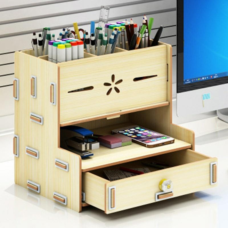 Wooden Storage Box Bookends Multifunctional Desktop Rack Office Organizer New  |  Desk Supplies Desk Supplies Desk Supplies