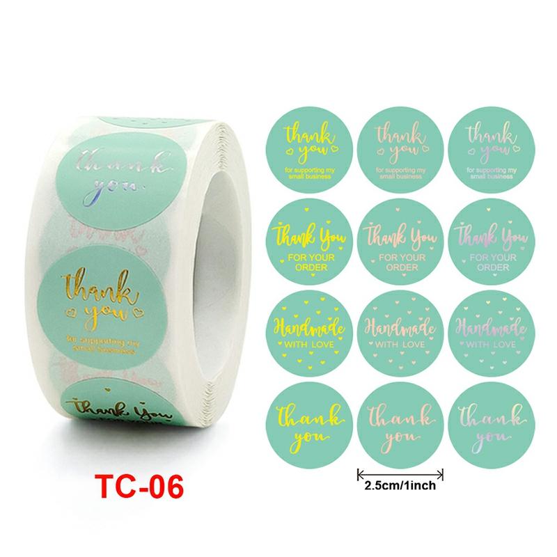 Hot Stamping Thank You Stickers Roll 500-Count Stickers Round For Wedding Birthday Party Favors Holiday  Decoration Tc-06  |  General Supplies General Supplies General Supplies