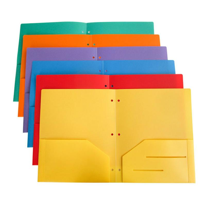 Double Pockets Colored Folders With 6 Piece Heavy Duty Durable File Storage Bag For Receipt Bills Document  |  Files & Folders Files & Folders Files & Folders