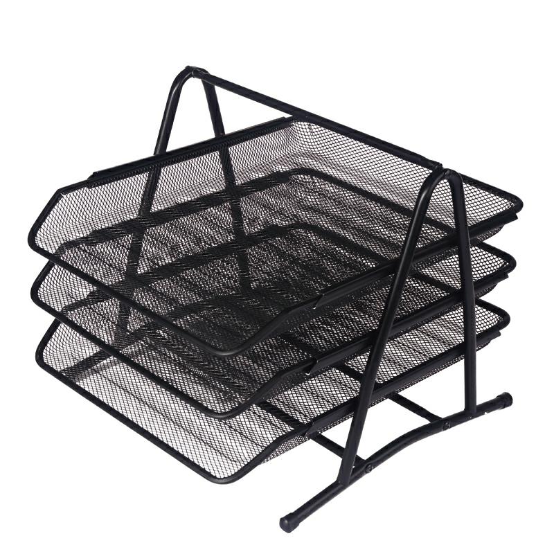 Desk Office Mesh Document Holder Metal Wire Stacking 3 Layer Organizer Document File Tray Wl-01  |  Files & Folders Files & Folders Files & Folders