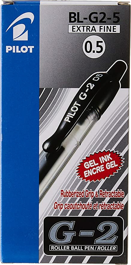 G-2 0.5Mm Black Ink Extra Fine Tip Retractable Rollerball Gel Pens  Pack Of 12  |  Writing Instruments Writing Instruments Writing Instruments