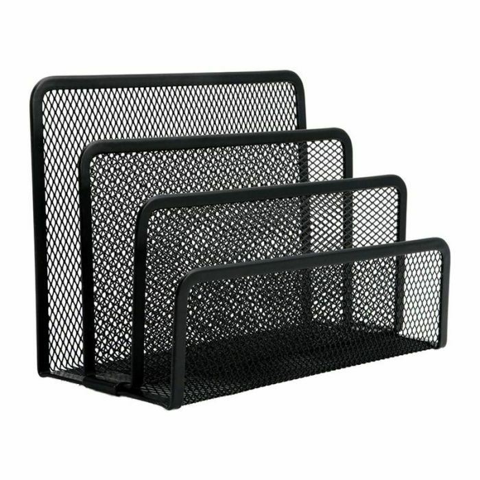 Metal Mesh Desk Organizer Desktop Letter Sorter Mail Tray File Organiser Office Home Bookends Book Holder Business Black M,Black  |  Files & Folders Files & Folders Black